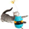 Fantictas Katzen Spielzeug - Interaktives Katzenspielzeug 3-in-1 Feder-Spielzeug für Katzen, Katzenfutterspender-Spielzeug für langsames Fütterungstraining und Suchspielzeug für Katzen (Blau)