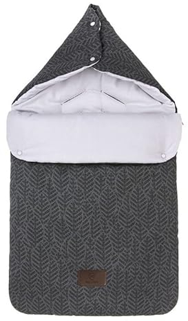 My junior® atmungsaktiver Schlafsack Baby 5in1 | Ganzjahres Fußsack | Babyschlafsack | Sitzauflage im Kinderwagen | Einschlagdecke Babyschale | Nestchen | 75x40cm - Dark Leaf
