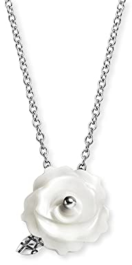 Engelsrufer Damen Halskette Rose Garden aus Sterling Silber mit Perlmutt Anhänger - Karabinerverschluss - in zwei Längen verstellbar - nickelfrei