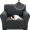 XINEAGE Sofabezug 1 Sitzer, High Stretch Sofaüberwurf für Wohnzimmer, Moderne Sofaüberzug, Jacquard Sofa überzug für Hunde, Haustiere, Rutschfester Sofa Cover (1 Sitzer, Dunkel Grau)
