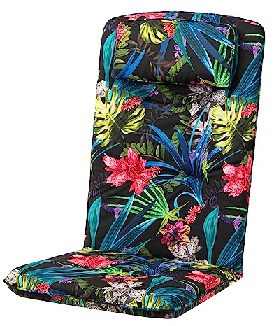HOBBYGARDEN Outdoor/Indoor, Sitzkissen, SitzGesteppt, Gartenmöbel Kissen, für Stuhle oder Liege, Gesteppt, Sofa, 121 x 50 x 6 cm, Bunte Blätter