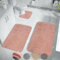 Achiiso Bath Mat,Pink Bathroom Mat Sets 3 Piece, Super Absorbent Toilet Mats Set,Soft Microfiber Bathroom Mats Non Slip Washable(Pink,U40x50cm +50x60cm+50x80cm)