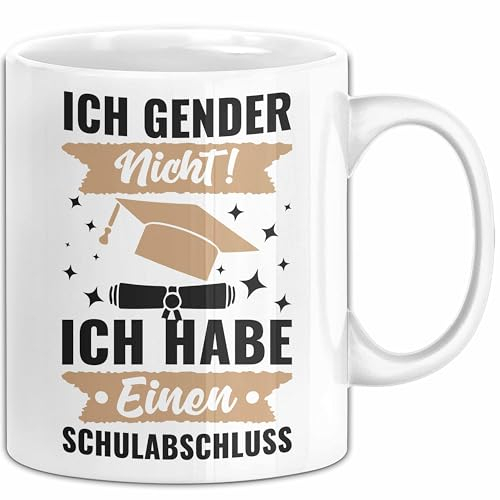 Ich Gender Nicht Ich Habe Einen Schulabschluss Anti Gender Tasse Geschenk Kaffee-Becher (Weiß)