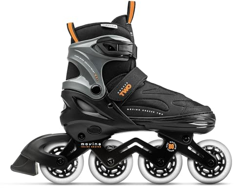 Movino Inline Skates Cruzer Two Pattini a Rotelle Regolabili Pattini in Linea per Donne Ragazze Ragazzi Pattini in Linea con Ruote Grandi 80 mm Pattini, L (38-41)