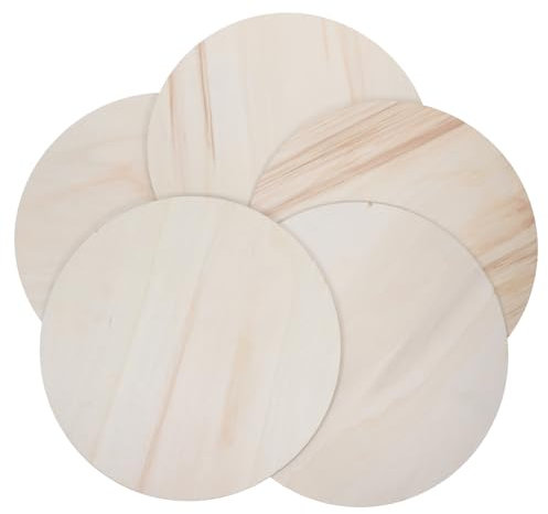 Operitacx 5pcs Craft Wood Rounds Natural Wooden Circles Boys and Girls Painting Decorations DIY Door Hanger Craft Home Decor