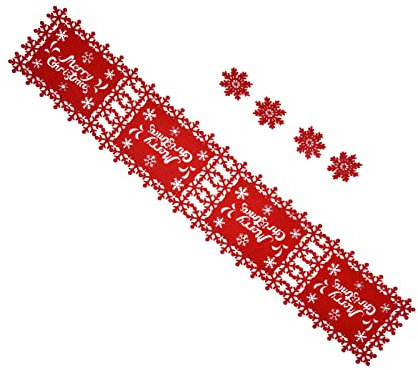Weihnachts-Tischläufer, Tischset, Hitzeschutz, Wasseraufnahme, Filz, Tischläufer, Tischset, Weihnachts-Tischläufer, Untersetzer, Weihnachtsgeschirr (Englischer Stil, 35 x 25 cm,