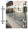 Balustrade de clôture de piscine en acier inoxydable et verre, système de garde-corps de terrasse rond argenté, poteau de balustrade en verre robuste et moderne, poteau argenté/milieu-130 cm/51 pouces