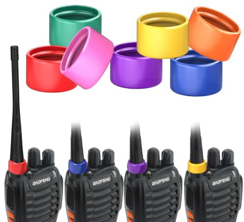 Baofeng Antena de Radio bidireccional con Anillo de Goma Compatible con H-777 RT22 RT21 Baofeng BF-888S BF-T20 UV-5R UV-5RH Walkie Talkies, Anillo de Goma para identificar y clasificar (Paquete de 7)