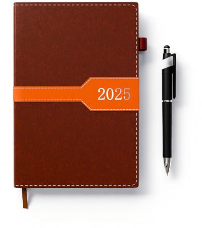 Jahresplaner 2025, 12 Monate, mehrsprachig, Hardcover, A5, ideal für Büro, Weihnachten und Alltag (2025-21, A5)