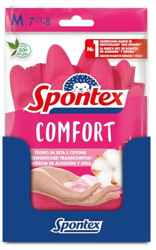 Spontex Comfort Lot de 12 paires de gants de ménage pour une protection et un confort optimaux Taille M