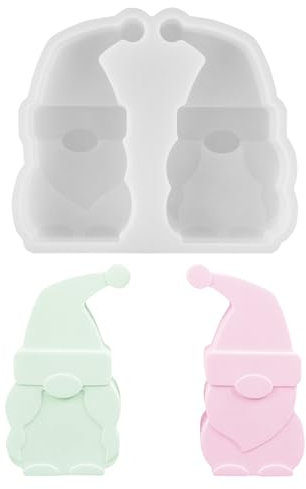 Moldes Velas, Moldes Silicona 3D con Forma de Gnomo para Navidad Papá Noel yeso para Fundir Moldes de Silicona para Navidad Pascua