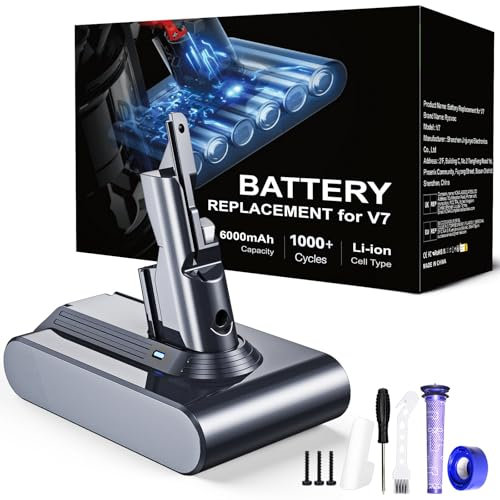 6000mAh Batería Compatible con Dyson V7 Motorhead, Animal, Trigger, Total Clean, Motorhead Pro, SV11
