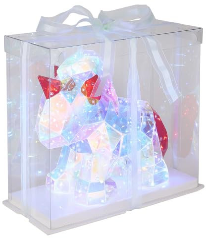 GLOBO Tischleuchte Tischlampe Pferd Tasche Kristalleffekt Kinderzimmer LED H 26 cm