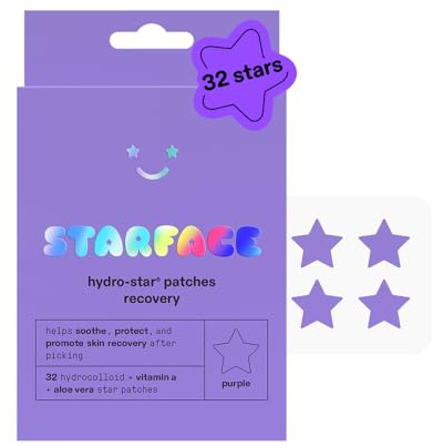 Starface Hydro-Star® Recovery Hydrocolloid Patch Refill, 32 ct | Made with Aloe Vera, Vitamin A, & Licorice Root • Dermatologist Tested • Covers and Protects Visible Spots • Absorbs Gunk