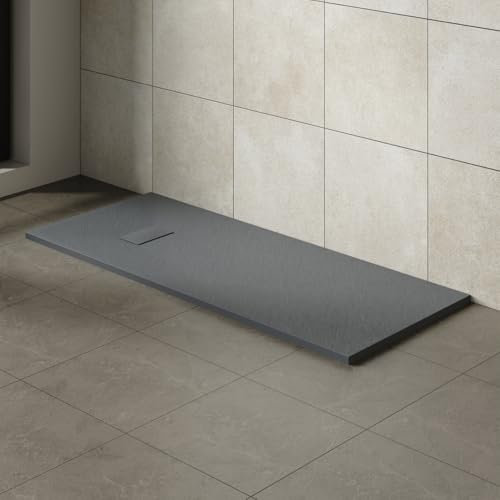 Aquariss 1700x700mm SMC Anti Slip Shower Base Tray Rectangular for Shower Enclosure Anthracite