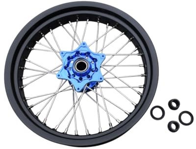 avdb-moto Felge/Speichen Vorderrad 3,5'' x 17'' kompatibel mit KTM SX 125 2015-2022, SX 150 2015-2022, SX 250 2015-22, HUSQVARNA FE 250 FE250 2016-23, GASGAS EC 250 F 2021-23 Supermoto (Blau)