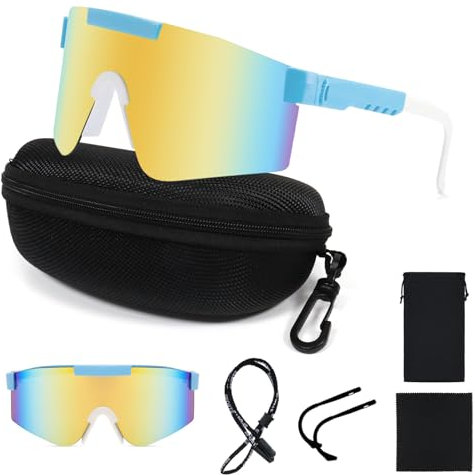 Homelyxe Schnelle Brille Herren Damen Fahrradbrille Sport Sonnenbrille UV400 Schutz Sportbrille Winddicht Rennrad Brille Verstellbare Fahrrad Brille für Rave Laufen Fahrradsport Bergsteigen Grün