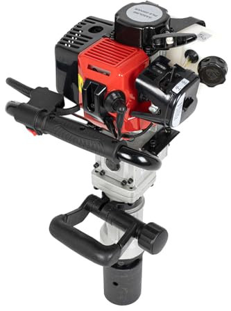 2 Stroke High Efficient Petrol Fence Post Rammer Pile Driver Knocker Concrete Banger Engine Garden Farm T Hammer Powered Jack Fencing With Large Semi Transparent Fuel Tank For Fences Buildings