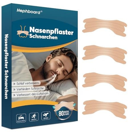 Nasenpflaster Schnarchen 80 Stück, Nose Strips Nasenstrips Besser Atmen, Nasal Strips Atmungsaktiv, Schnarchen Reduzieren Sport Schlaf, Hypoallergen Bei Verstopfter Nase, Schnarchstopper Anti Schnarch