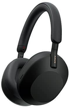 Sony WH-1000XM5SA Premium Noise Cancelling Wireless Over-Ear Headphones, Bluetooth, Clear Call Quality, Hi-Res Audio, Up to 30hr Battery Life, Includes Soft Case, iOS & Android - Black
