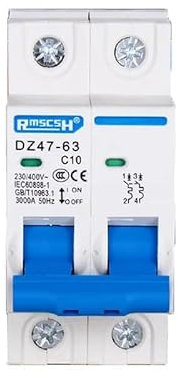 ZACUNXY Diferencial, Interruptor Diferencial DZ47-63 10A 16A 20A 25A 32A 40A 50A 63A 2P CA 400V Mini disyuntor MCB Interruptor de Corte Interruptor(50A)