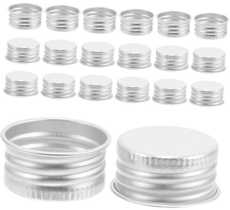 Healifty 50pcs Leakproof Aluminum Caps Airtight Screw Top Lids for Glass Bottles Replacement Caps for Liquid Containers for Bottles
