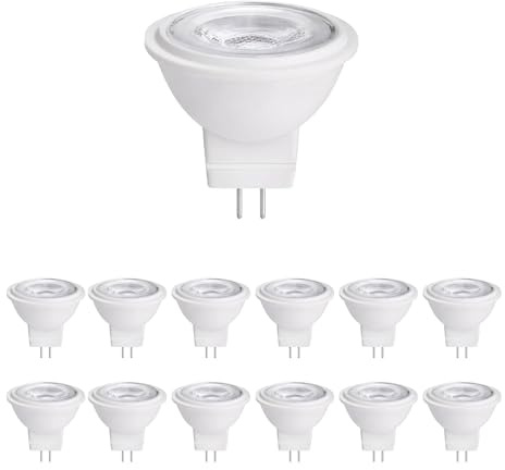 Makergroup MR11 LED Bulb 12V, MR11 Gu4.0 Bi-pin LED Light Bulb 3W, 12VAC/DC Low Voltage LED Spotlights, Warm White 2700K-3000K for Outdoor Landscape Lighting and Indoor Recessed/Track Lights 12pcs