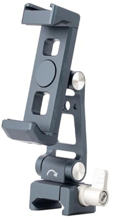 Laikoutd Smartphone Tripod Mount Clip Rotate Cellphone Mount Adapter for Live Streaming Aluminum Phone Clip Holder Multiple Angle Smartphone Clamp