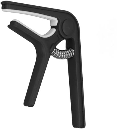 POENVFPO Professioneller Gitarren-Kapodaster für Akustikgitarre, E-Gitarre, Ukulele und Bass, ABS-Federmaterial, Schnellspannhebel-Design (BLACK)