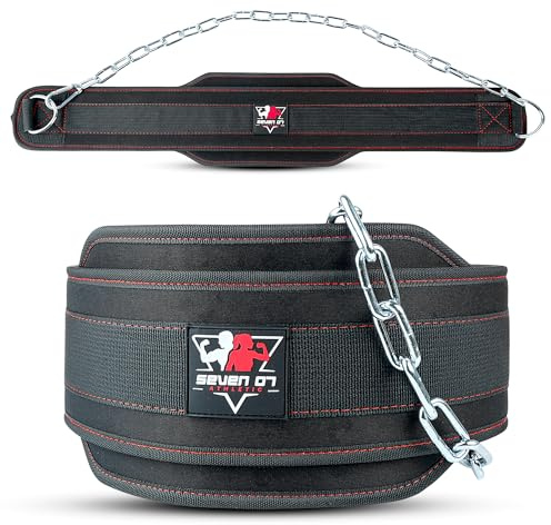 Dip Belt with 36 Stainless Steel Chain, 550-650 Lbs Weight Capacity, Neoprene Weight Lifting Belt, Perfect Weighted Belt for Pullups, Dips, Squats, Gym Workout & Crossfit Training