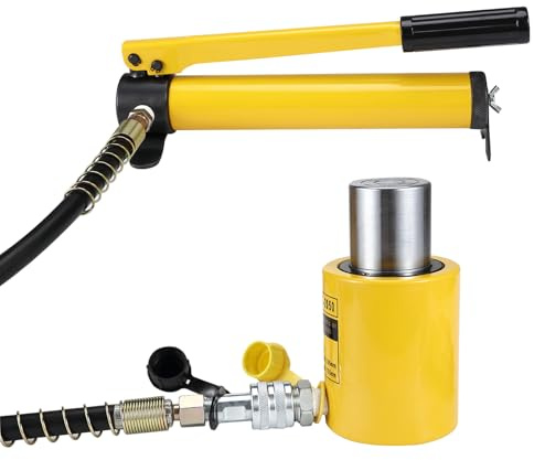 Garvee Vérin hydraulique 20T course 2 avec pompe manuelle CP-180 – Cylindre compact simple effet – Idéal levage industriel, manutention machines, construction navale – Capacité 400ml – Spécification