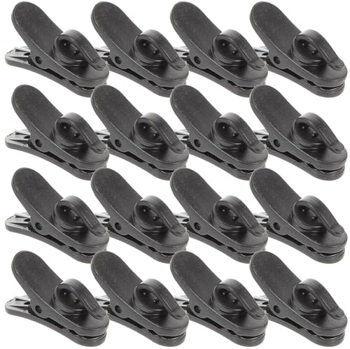 COSMEVIVI Microphone Clip Lapel Lavalier Clips 20Pcs ABS Plastic 360° Rotating for Secure Mic Attachment on Shirt Collar or Pocket