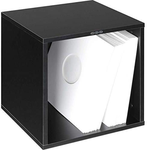 Zomo VS-Box 100 Vinyl Aufbewahrung - 360 x 335 x 370 mm - Schwarz - MDF Holz - Schallplatten Regal bis 120 LPs