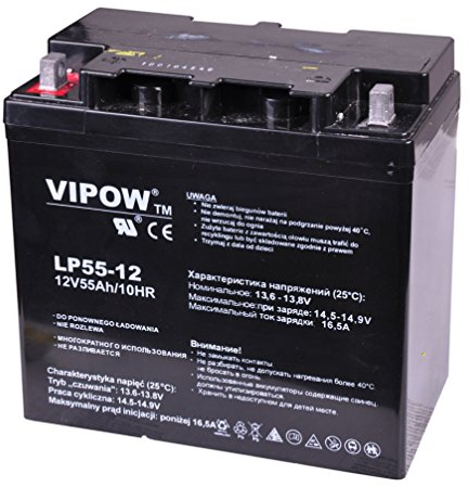 VIPOW bat0223 Lead Gel Battery 12 V 55AH Car Auto Motorcycle