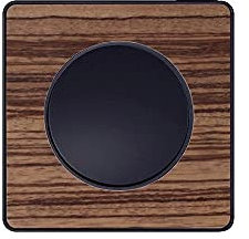 Schneider Electric S540802P4 Odace Touch, plaque de finition simple, 1 poste, Clipsable, Bois zebrano, Liseré anthracite Odace Touch, plaque Bois Zebrano avec liseré Anthracite 1 poste
