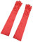 sourcing map Damen Lange Handschuhe 1920er Jahre Abend Party Vollfinger Fäustlinge Eleganter Opernhandschuh Glänzendes Rot One Size