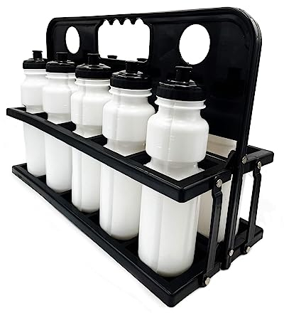 RHINOS sports Trinkflaschen 10er Set 750 ml mit Halter | weiß