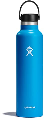 HYDRO FLASK - Trinkflasche 709ml (24oz) - Vakuumisolierte Wasserflasche aus Edelstahl - Sportflasche mit auslaufsicherem Deckel & Gurt - Thermoflasche Spülmaschinenfest - Standard-Öffnung - Pacific
