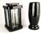 designgrab Modern Grablampe mit Vase Classico-medium aus Granit Schwedisch Black SS1 schwarz, Grabschmuckset