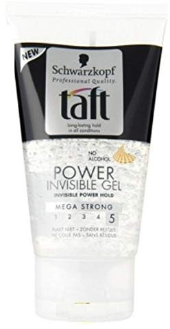 3 x Schwarzkopf Taft Power Invisible Gel (Mega Strong) - Tube 150 ml
