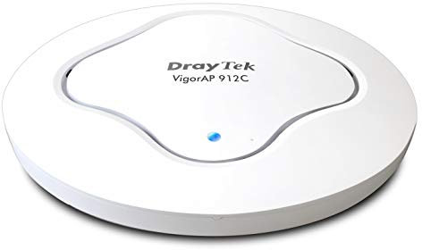 DrayTek VigorAP 912C Wireless Access Point 802.11ac, Range Extender, Mesh con fino a 8 x AP912C, montaggio a soffitto o parete, ideale per aziende, Power over Ethernet
