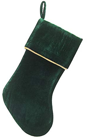 Etistta Klassische 50,8 cm Samt Weihnachtsstrümpfe, Weihnachtsdekoration Weiche Samtstrümpfe für Weihnachten Kamindekorationen (grün)