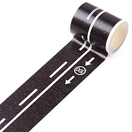 Dekoratives Straßenklebeband, Washi-Tapes, Verkehrs-Klebeband, für Kinder, zum Spielen kreativer DIY-Hausdekoration, 2 Rollen, Geschwindigkeitsbegrenzung 100 Autobahnmuster