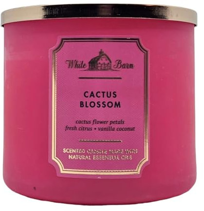 Bath & Body Works, White Barn Kerze mit 3 Dochten, mit ätherischen Ölen, 411 g, Kaktusblüte