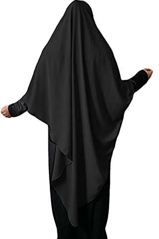 Yaqeen XL Khimar Dreieck Jazz Hijab für Muslima Kopftuch islamisches Gebetskopftuch, schwarz