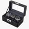 Anyasun Uhrenbox für Herren, 3 Fächer, Uhrenvitrine aus PU-Leder für Uhrenschmuck, Uhrenhalter mit Glasdeckel, Geschenk zum Vatertag