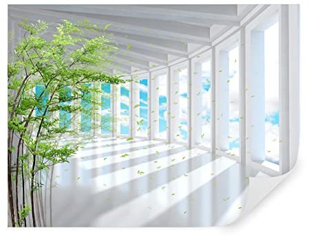 Tapeko Papier Peint 3D Panoramique Loggia 360x250 cm style 3D Loggia en Hauteur dans les Montagnes Papier Peint intissé pour Chambre Salon Décoration Murale u29922