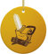 Nette Weinende Kettensäge Weihnachtsbaum Keramik Hängende Weihnachtsdekorationen Runde Anhänger Weihnachtsbaum Dekorationen