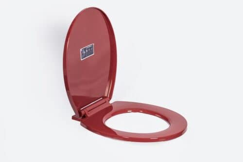 Top Home Solutions Soft Close Toilet Seat Bathroom Oval Shape - WC Heavy Duty Seats Anti Slam - with Quick Release for Easy Clean - Simple Top Fixing - L 415-440mm x W 357 mm (Scarlet)