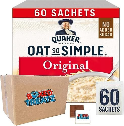 Quaker Oat So Simple Original 60x27g, Quaker Oat So Simple Golden Syrup 50x36g, Quaker Mix Bundle 100% Whole Grain Boxed Treatz (Original, 60 x 27g)